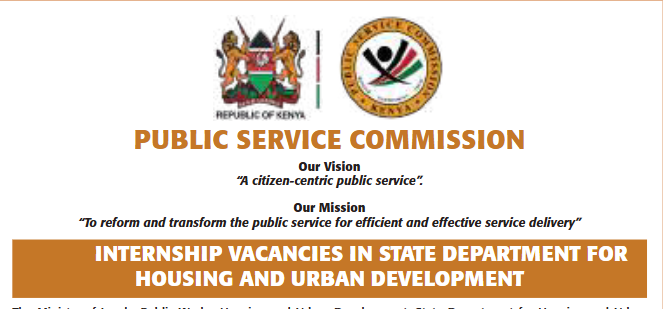 4,000 Internship Vacancies Open at the Ministry of Lands, Public Works, Housing and Urban Development